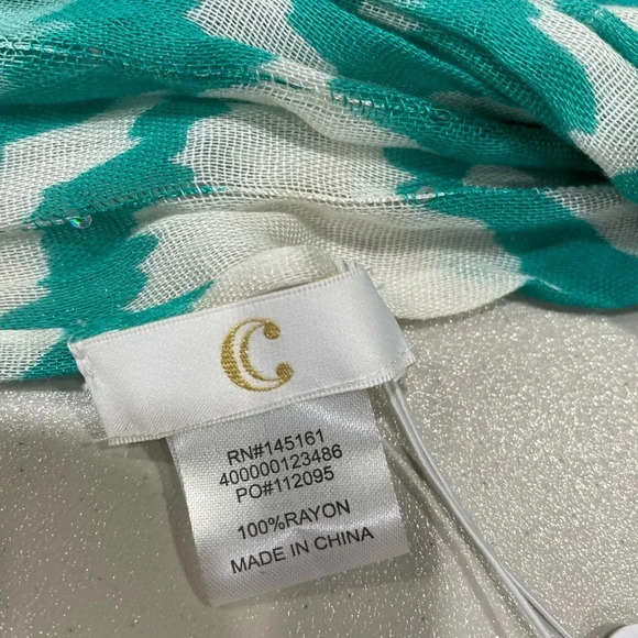 NWT Teal Patterned Infinity Scarf - Picture 4 of 5